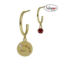 Pendientes aro aries crystal chapados DE VICTORIA CRUZ