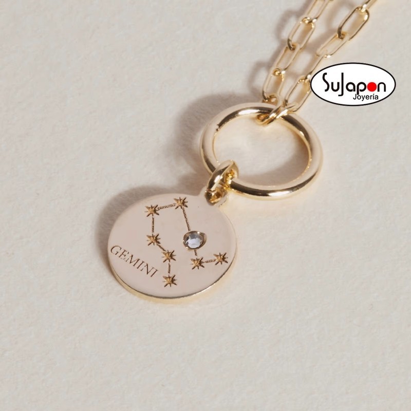 Collar geminis crystal de Zodiac chapado DE  VICTORIA CRUZ