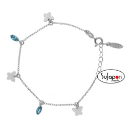 Pulsera mariposas aquamarine de VICTORIA CRUZ