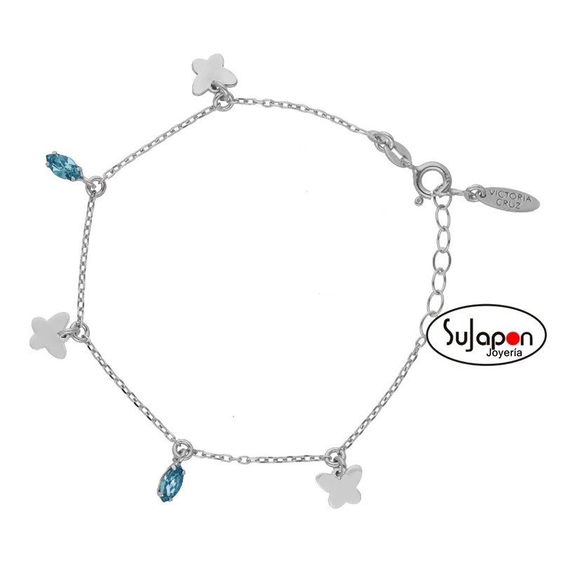 Pulsera mariposas aquamarine de VICTORIA CRUZ