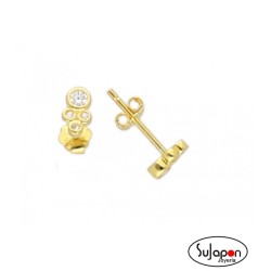 PENDIENTES PLATA CHAPADA LISKA 4 CIRCONITAS