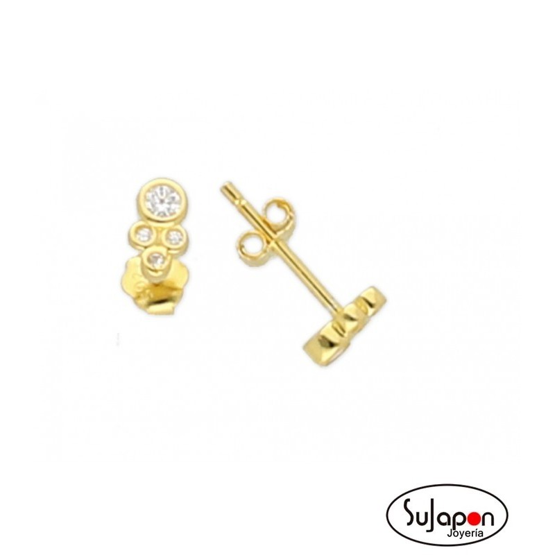 PENDIENTES PLATA CHAPADA LISKA 4 CIRCONITAS