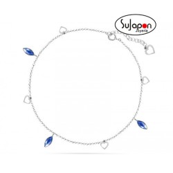 Tobillera de plata y cristales de Swarovski Liska Joyas