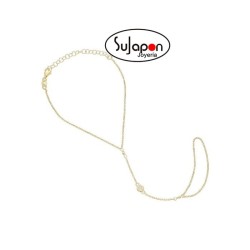 Pulsera de plata chapada baciamano de Liska Joyas