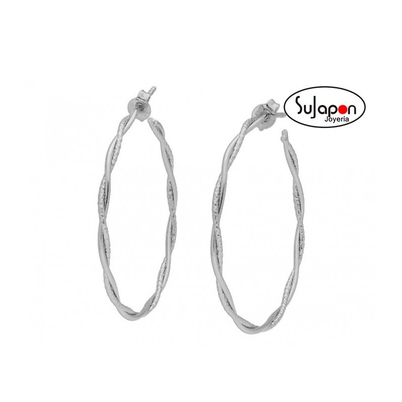 PENDIENTES ARO PLATA LISKA DE 40 MM