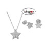 Conjunto collar y pendientes Liska de plata con estrellas