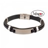 PULSERA PIEL Y ACERO NEGRA Y MARRON  AVANTY