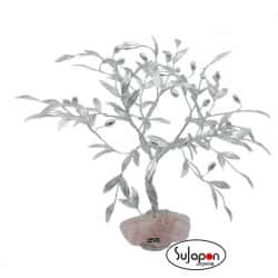 Olivo aceitunas plateadas con base de mineral grande