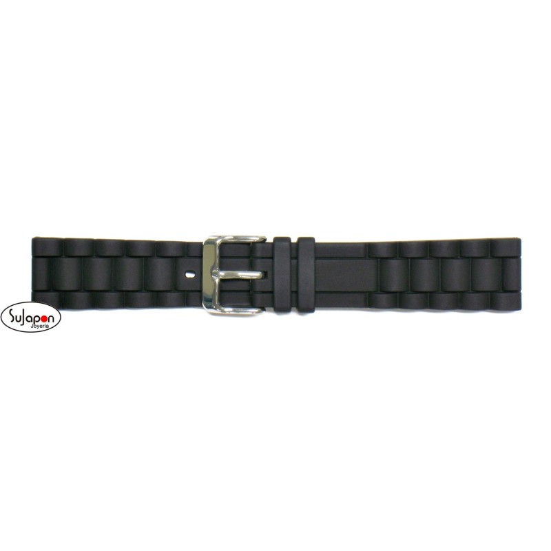 CORREA DE SILICONA NEGRA DE 18 mm. CON DIBUJO