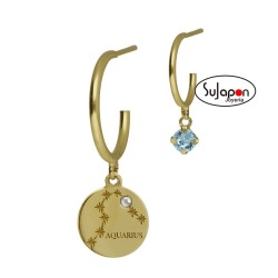 Pendientes aro aries crystal chapados DE VICTORIA CRUZ