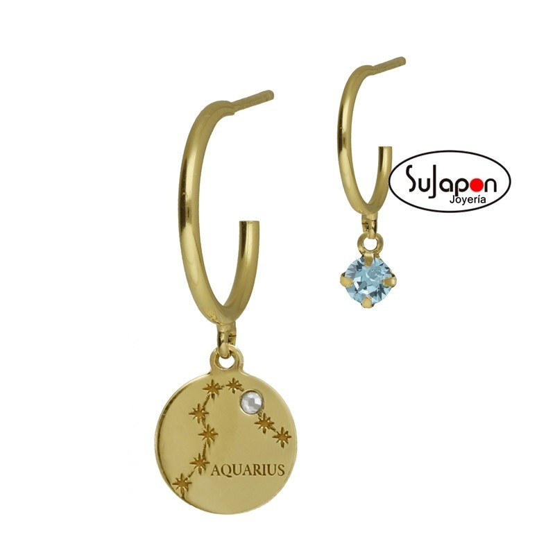 Pendientes aro aries crystal chapados DE VICTORIA CRUZ