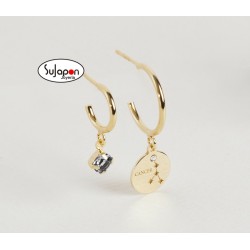 Pendientes aro crystal chapados cáncer DE VICTORIA CRUZ