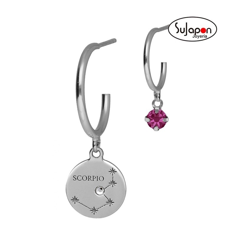 Pendientes aro crystal Escorpio DE VICTORIA CRUZ