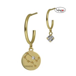 Pendientes aro crystal chapados geminis DE VICTORIA CRUZ