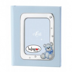 Álbum Infantil azul con oso y con marco en la portada
