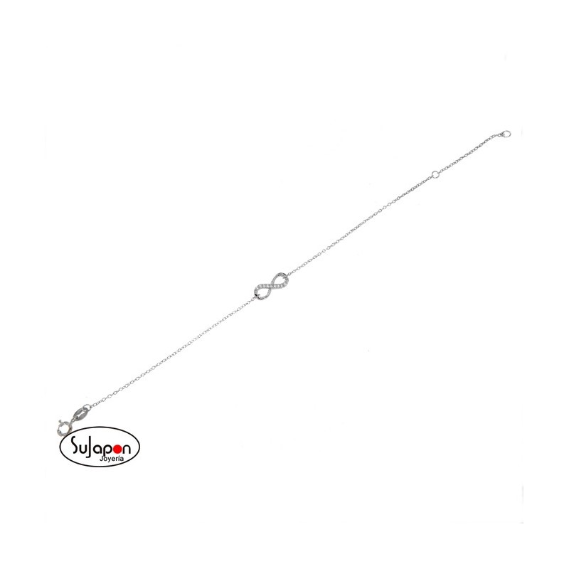 PULSERA PLATA CON INFINITO CON CIRCONITAS