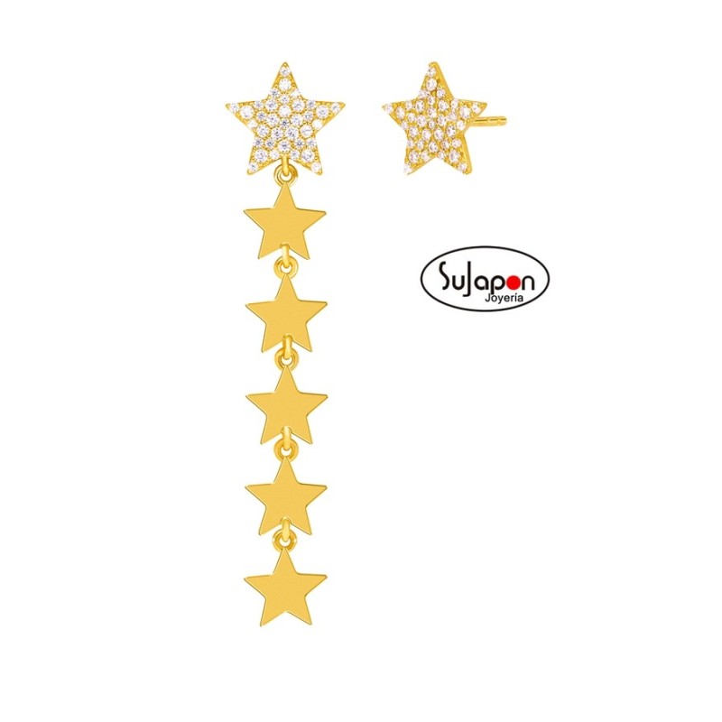 PENDIENTES PLATA  CHAPADA ESTRELLAS DE MAREA DESIGUALES