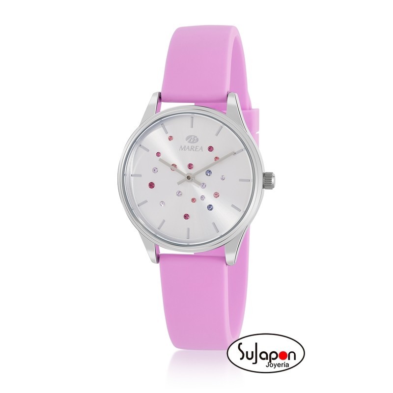 RELOJ MAREA MUJER CON PIEDRAS COLORES EN LA ESFERA