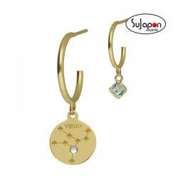 Pendientes aro crystal chapados Virgo DE VICTORIA CRUZ