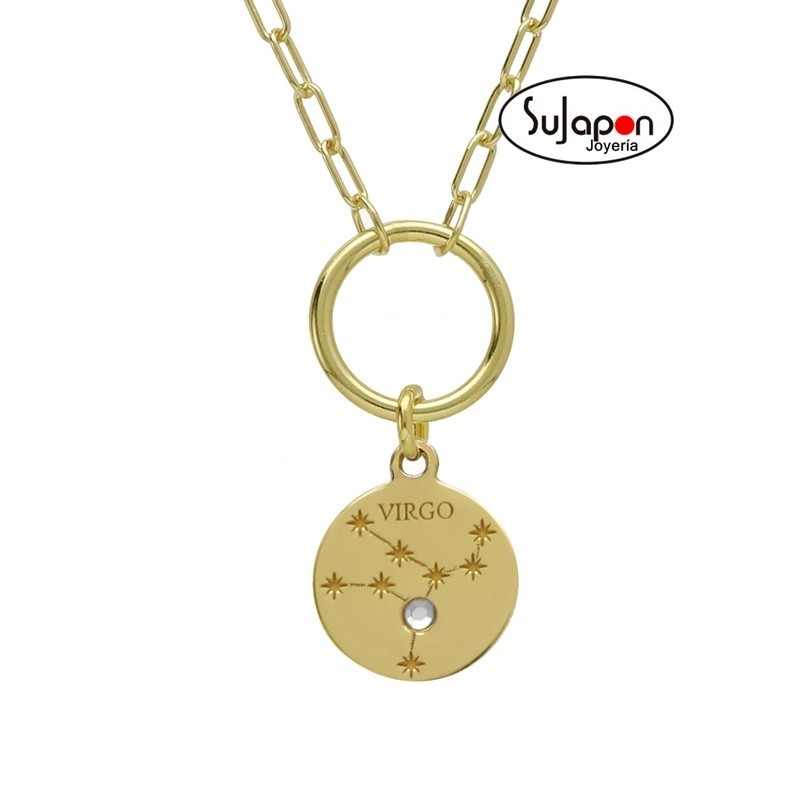Collar Virgo crystal de Zodiac chapado DE  VICTORIA CRUZ