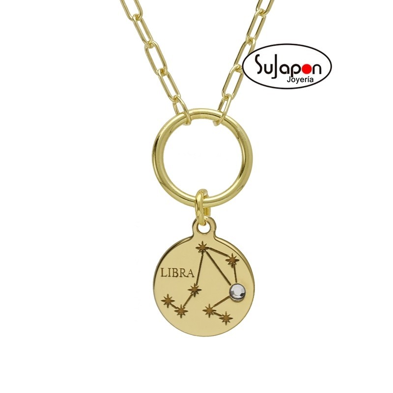 Collar Libra crystal de Zodiac chapado DE  VICTORIA CRUZ