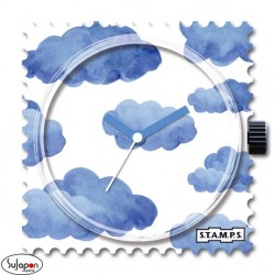Reloj Stamps nubes azules