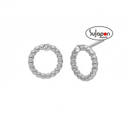 Pendientes Círculo Crystal Daphne Plata DE VICTORIA CRUZ