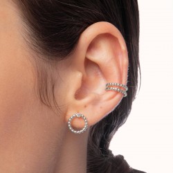 Pendientes Círculo Crystal Daphne Plata DE VICTORIA CRUZ