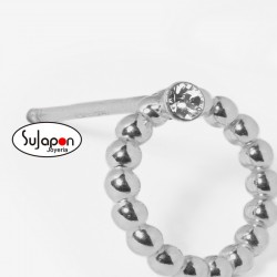 Pendientes Círculo Crystal Daphne Plata DE VICTORIA CRUZ