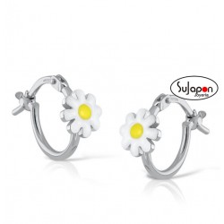 PENDIENTES ARO PLATA CON MARGARITA, LA PETRA