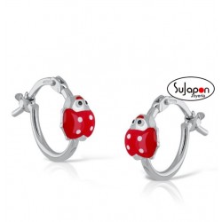 PENDIENTES ARO PLATA CON MARIQUITA, LA PETRA