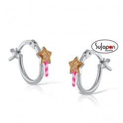 PENDIENTES ARO PLATA CON VARITA DE ESTRELLA, LA PETRA