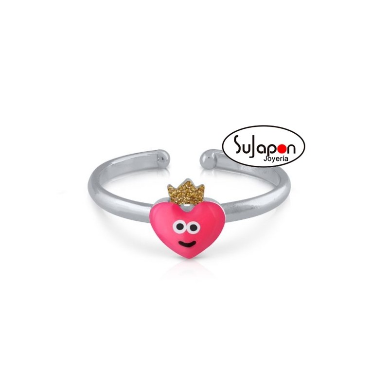 SORTIJA PLATA NIÑA DE LA PETRA con corazón