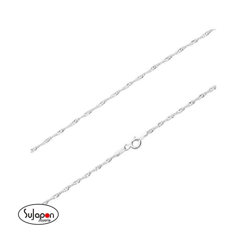 CADENA DE PLATA DE LEY TIPO SINGAPUR de 40 cm