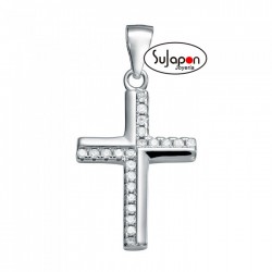 CRUZ DE PLATA CON CIRCONITAS
