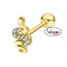 PIERCING LOTUS SILVER EARPARTY SERPIENTE CIRCONITAS DORADO