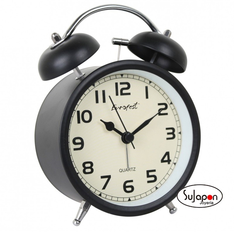 Despertador analógico Eurofest negro de campana