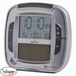Despertador digital Festina Solar plateado