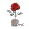 Figura Rosa Roja de 13 cm. alto, base de cuarzo