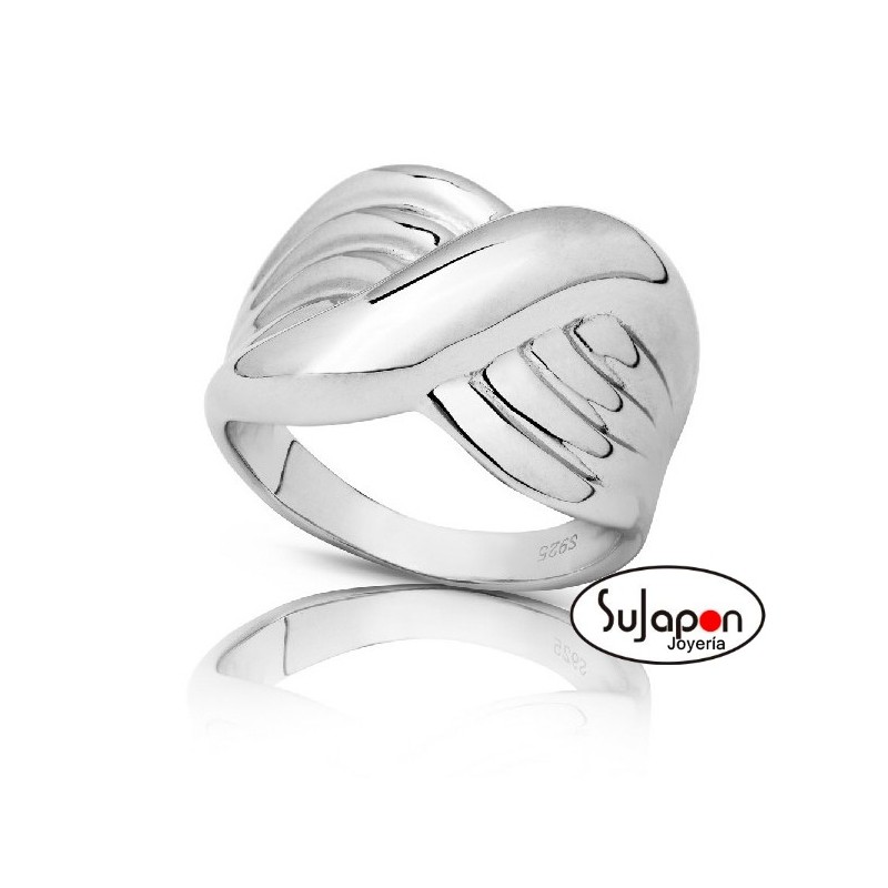 Sortija de plata ancha eses