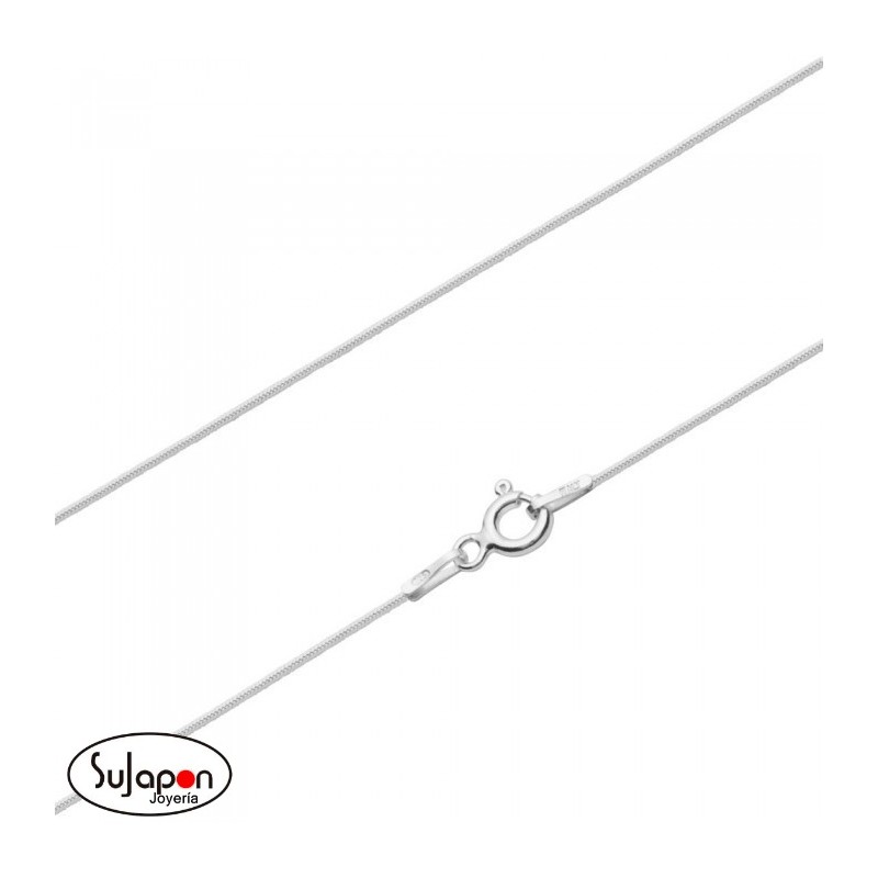 CADENA PLATA COLA DE RATON CUADRADA DE 40