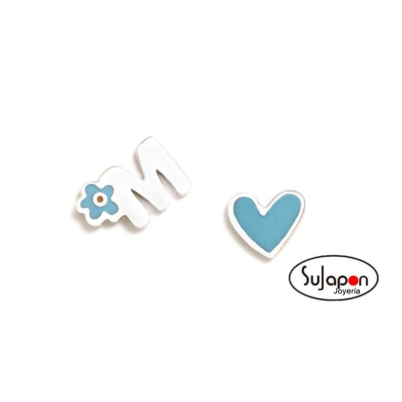PENDIENTES PLATA LETRA M DE AGATHA