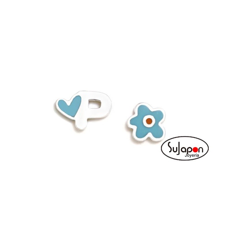 PENDIENTES PLATA LETRA P DE AGATHA