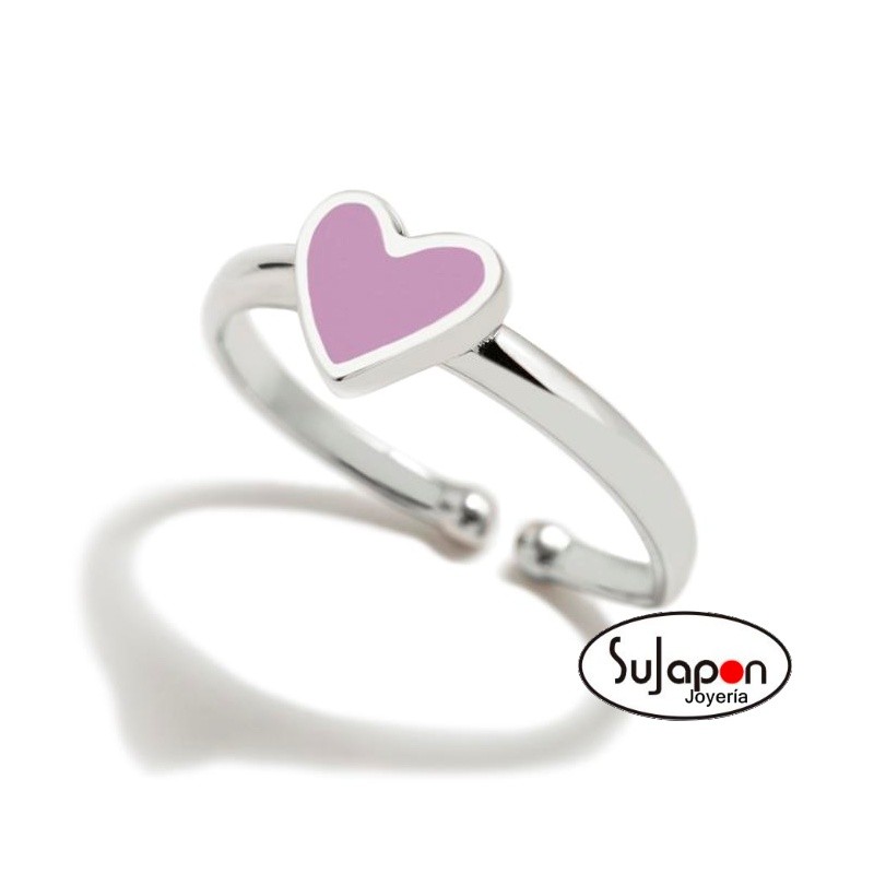 SORTIJA PLATA CORAZÓN LAVANDER DREAMS NEW SUPERAGATHA