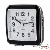 Despertador analógico Eurofest cuadrado negro  brillo