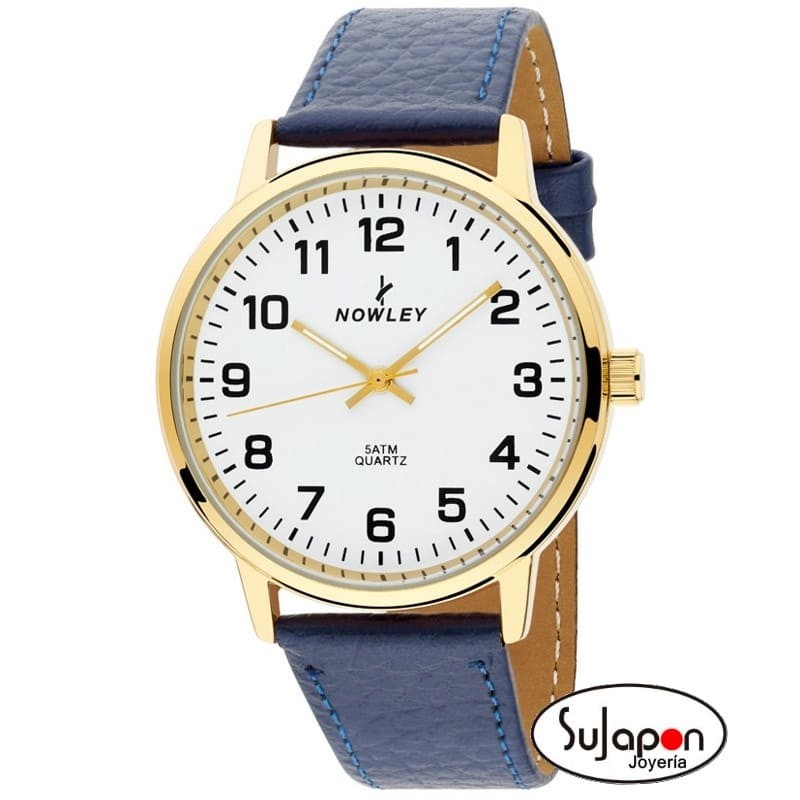 Reloj Nowley hombre dorado correa azul