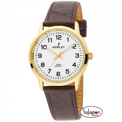 Reloj Nowley unisex dorado correa marrón