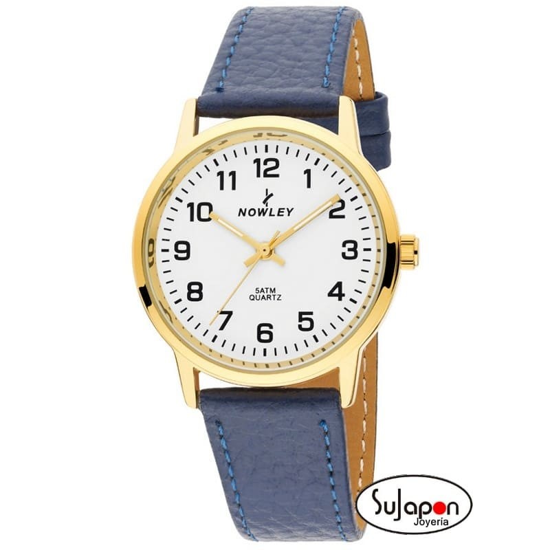 Reloj Nowley unisex dorado correa azul
