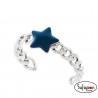 SORTIJA PLATA CON ESTRELLA ESMALTE AZUL AJUSTABLE