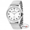 Reloj Nowley hombre, malla extensible. Esfera en blanco y con números.